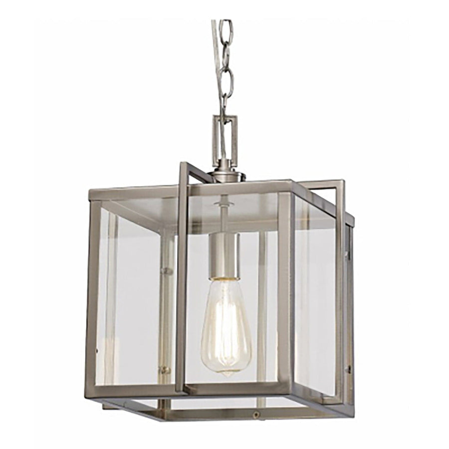 Trans Globe 10" Eastwood II  Square Edison Pendant - Brushed Nickel