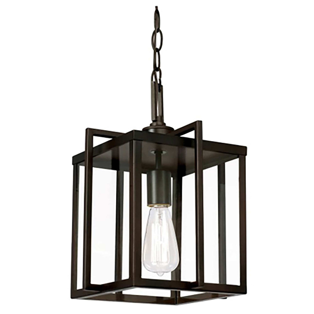 Trans Globe 10" Eastwood II  Square Edison Pendant - Rubbed Oil Bronze