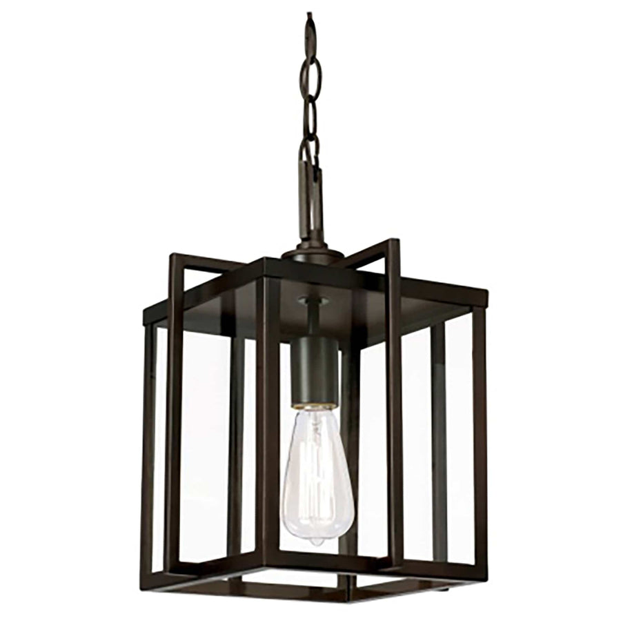Trans Globe 10" Eastwood II  Square Edison Pendant - Rubbed Oil Bronze
