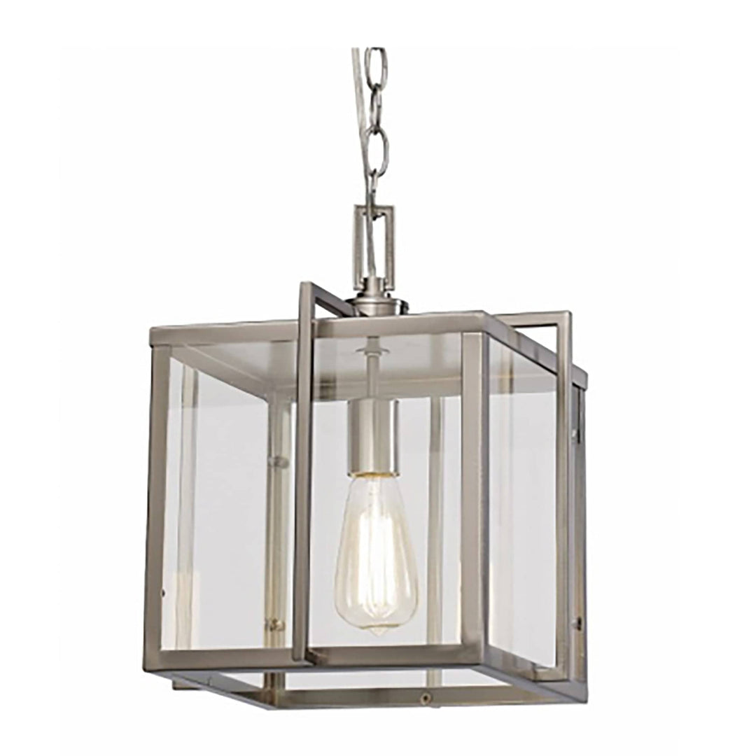 Trans Globe 12"Eastwood II Square Edison - Brushed Nickel