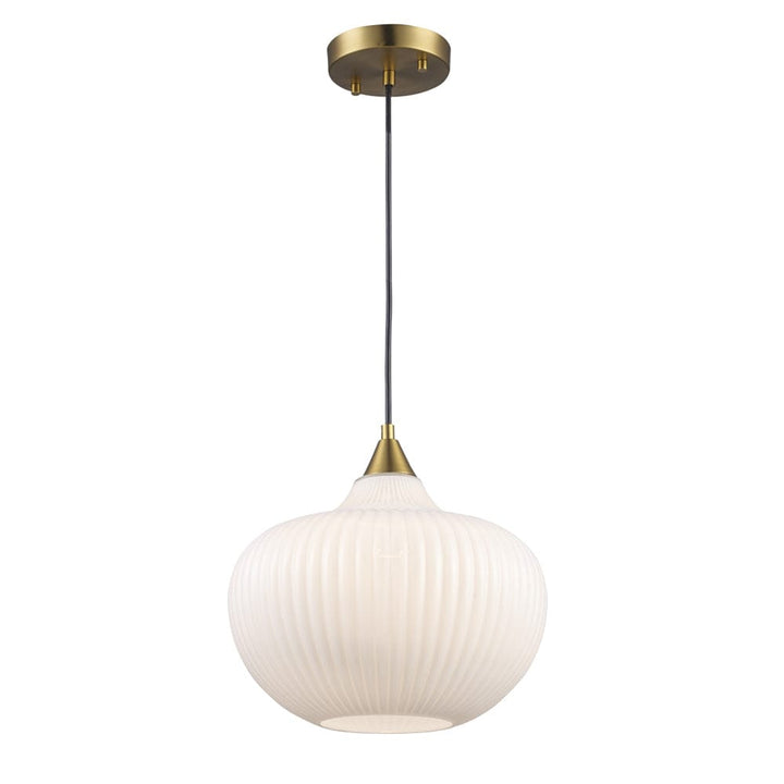 Trans Globe 12" White Jade Glass - Antique Gold