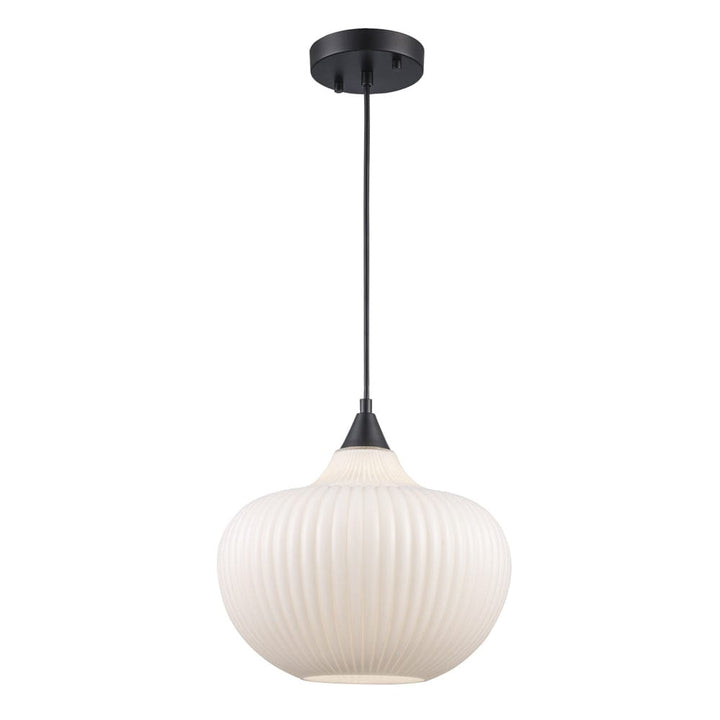 Trans Globe 12" White Jade Glass- Black