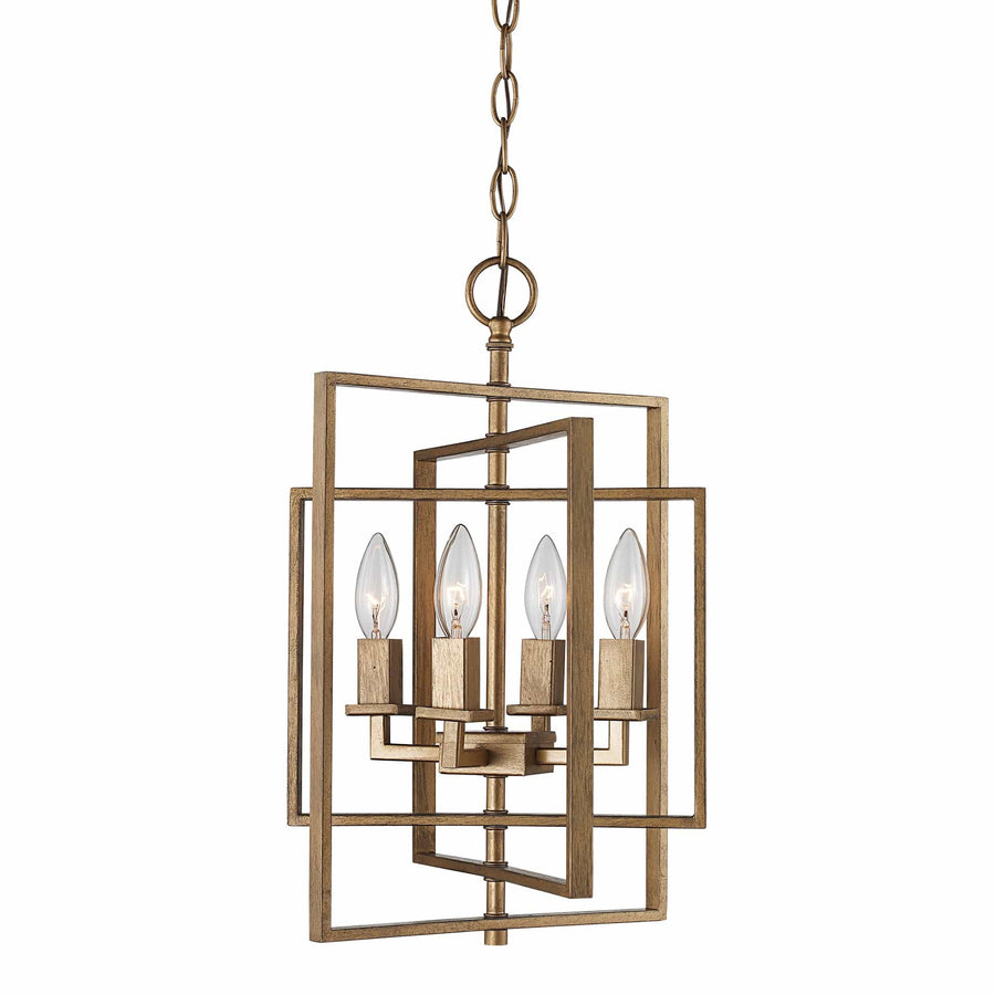 Trans Globe 14" El Capitan  Chandelier Sml -  Antique Gold