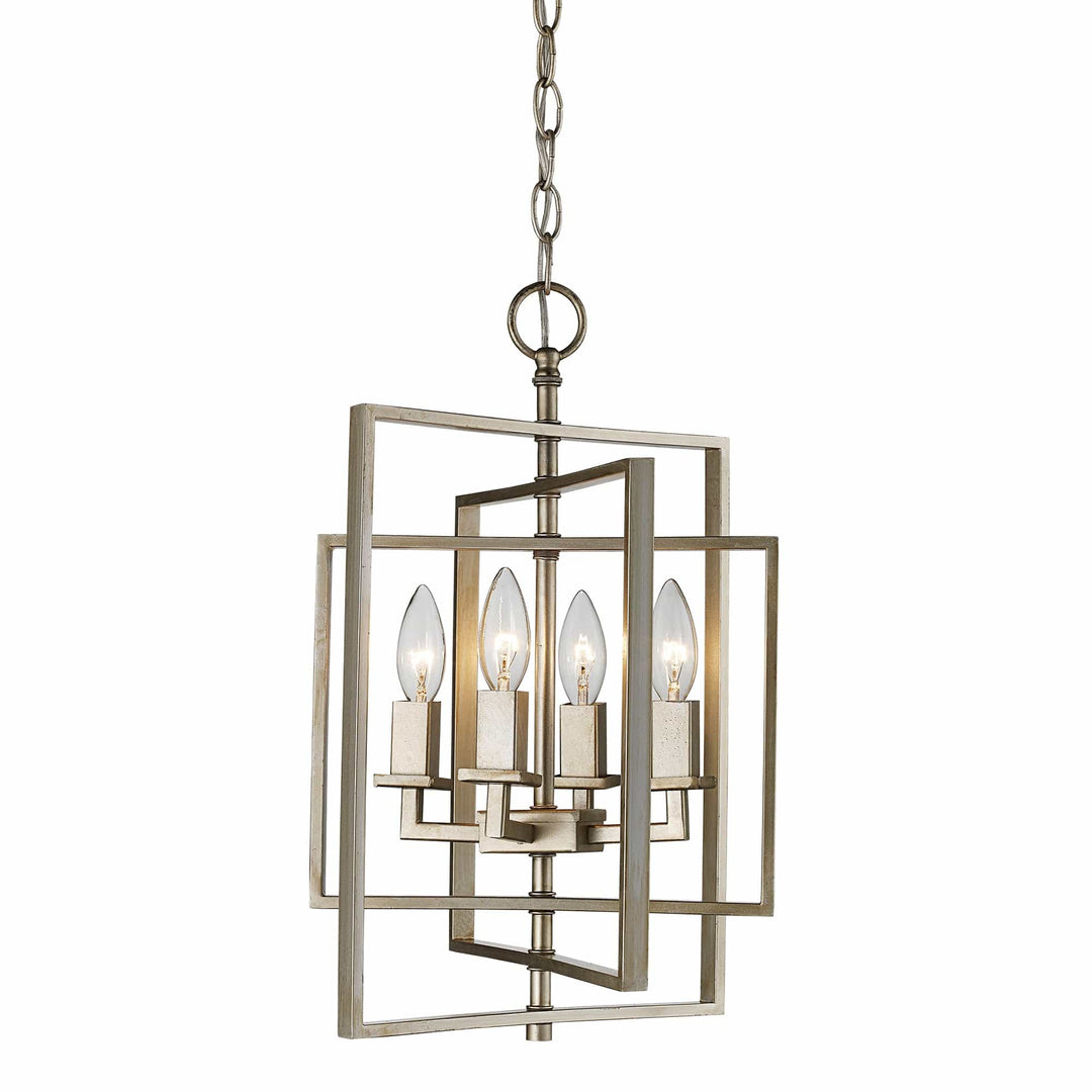 Trans Globe 14" El Capitan  Chandelier Sml - Antique Silver Leaf