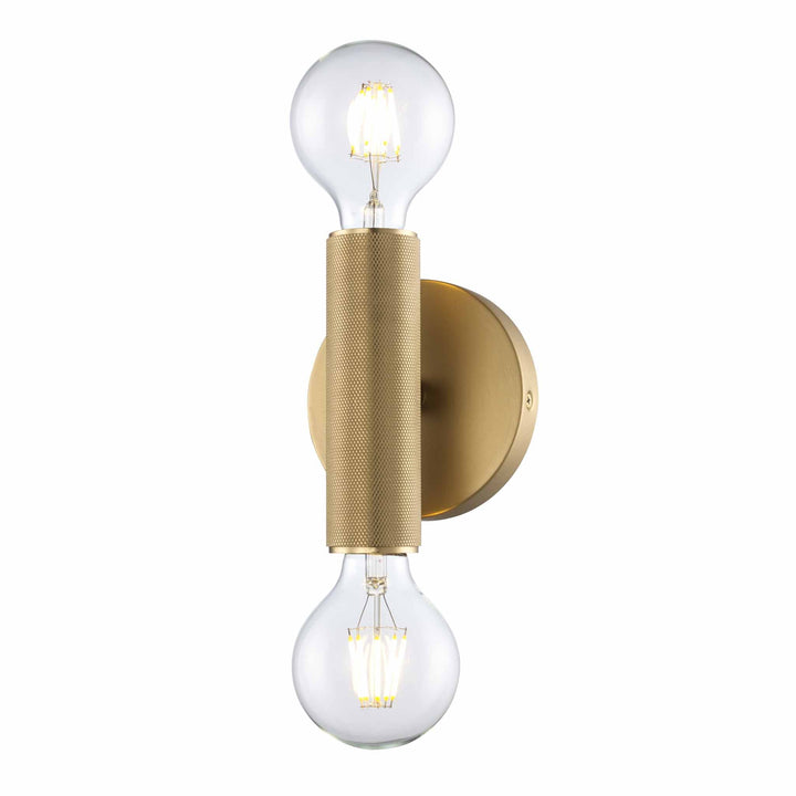 Trans Globe 2-Light Bare Bulb Indoor Wall Sconce Industrial Knurled - Antique Gold