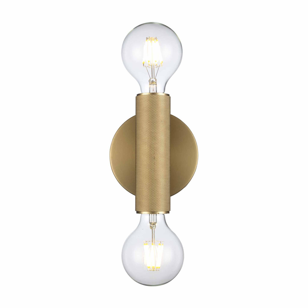 Trans Globe 2-Light Bare Bulb Indoor Wall Sconce Industrial Knurled - Antique Gold