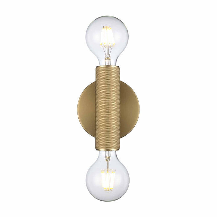 Trans Globe 2-Light Bare Bulb Indoor Wall Sconce Industrial Knurled - Antique Gold