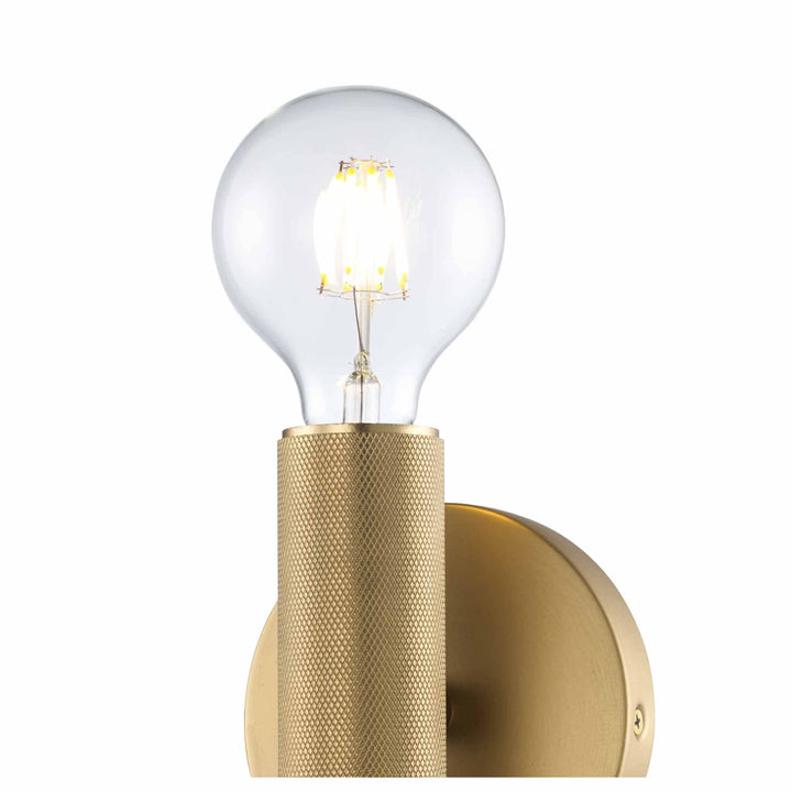 Trans Globe 2-Light Bare Bulb Indoor Wall Sconce Industrial Knurled - Antique Gold