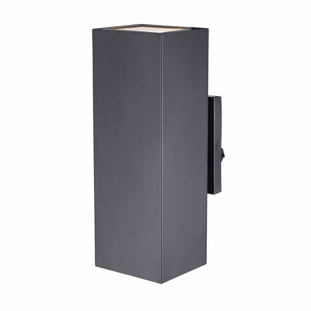 Trans Globe 2-Light Flush Metal Rectangular Outdoor Wall Sconce- Matte Black