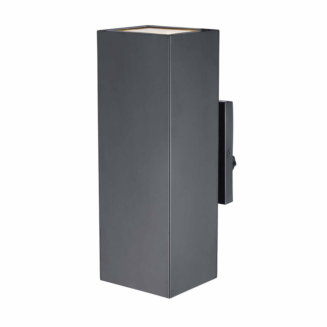 Trans Globe 2-Light Flush Metal Rectangular Outdoor Wall Sconce- Matte Black