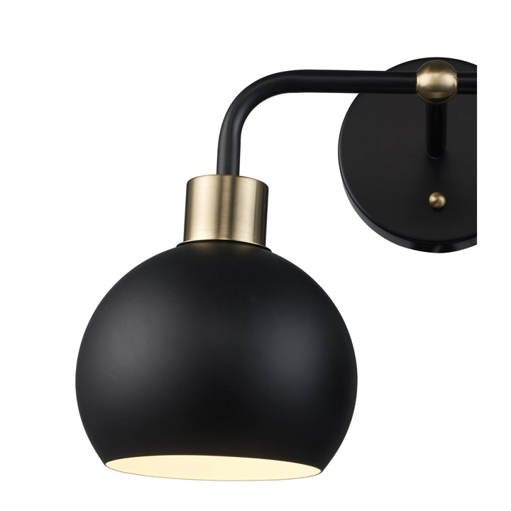 Trans Globe 2-Light Indigo Bath Vanity Metal Shades - Black/Antique Gold