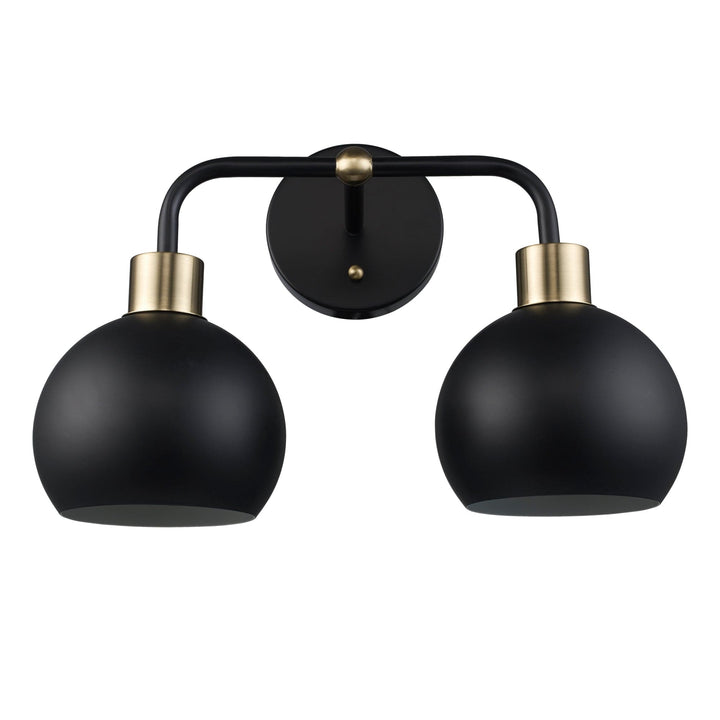 Trans Globe 2-Light Indigo Bath Vanity Metal Shades - Black/Antique Gold