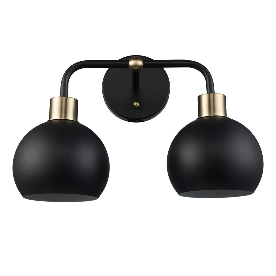 Trans Globe 2-Light Indigo Bath Vanity Metal Shades - Black/Antique Gold