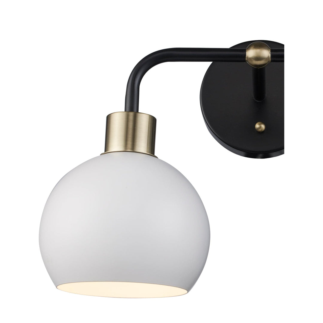 Trans Globe 2-Light Indigo Bath Vanity Metal Shades - Black/Antique Gold White