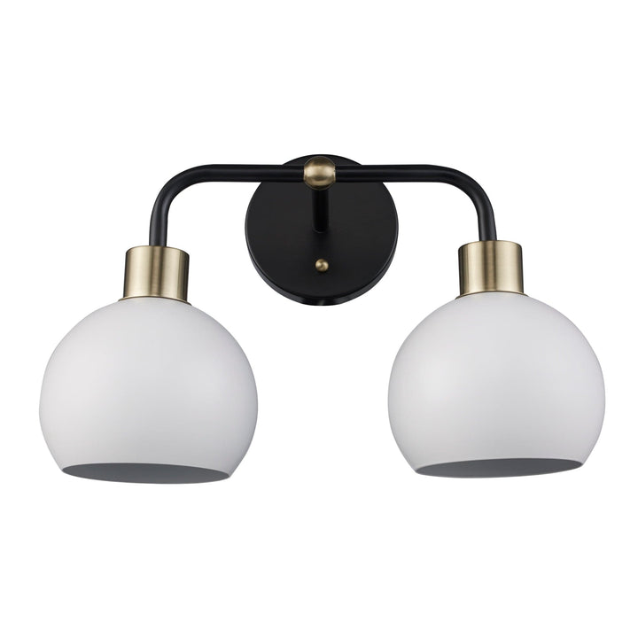 Trans Globe 2-Light Indigo Bath Vanity Metal Shades - Black/Antique Gold White