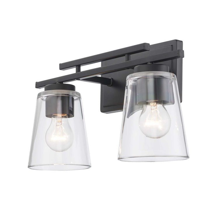 Trans Globe 2-Light Iris Wall Vanity Cl Trapered - Black