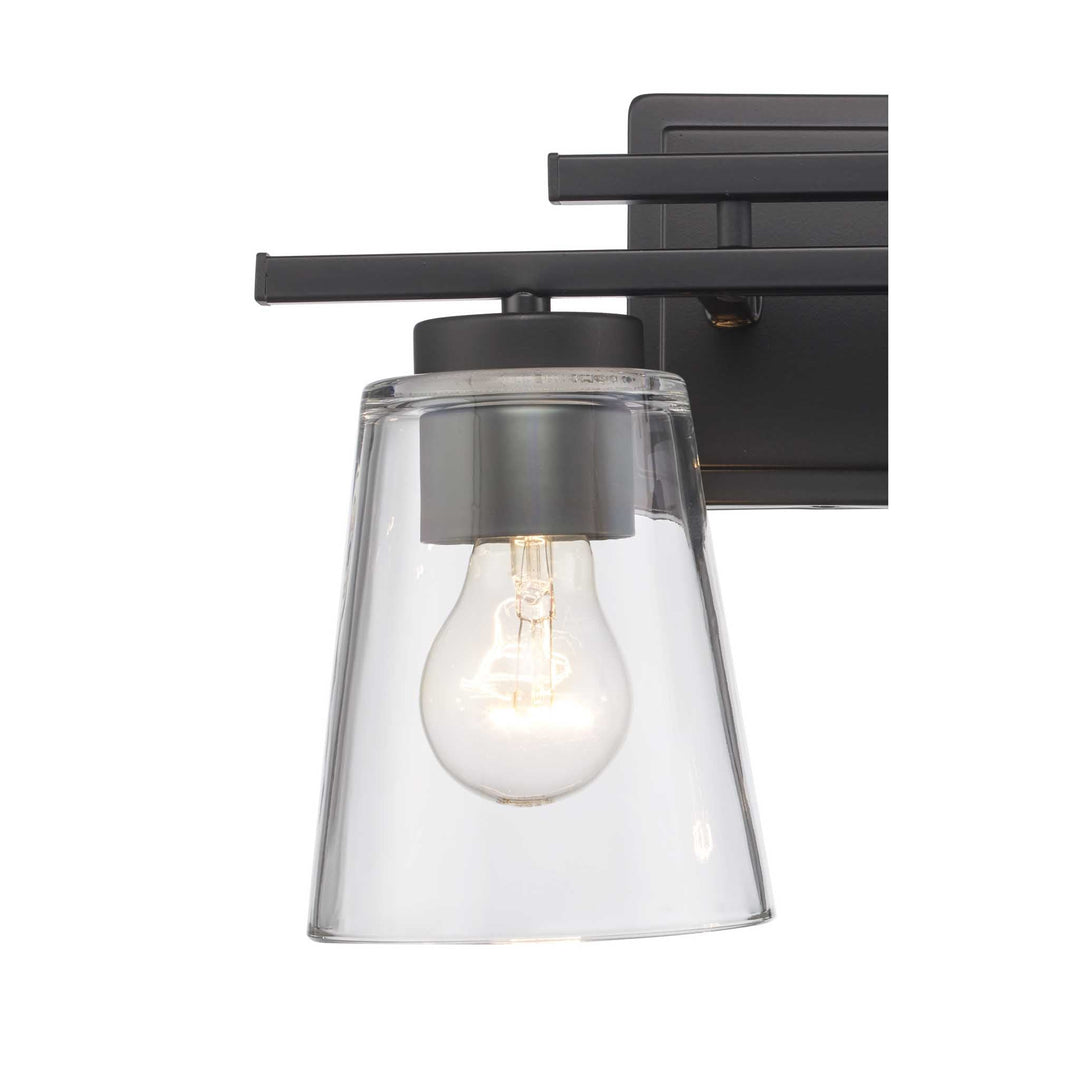 Trans Globe 2-Light Iris Wall Vanity Cl Trapered - Black