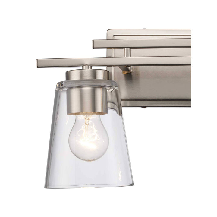 Trans Globe 2-Light Iris Wall Vanity Cl Trapered - Brushed Nickel