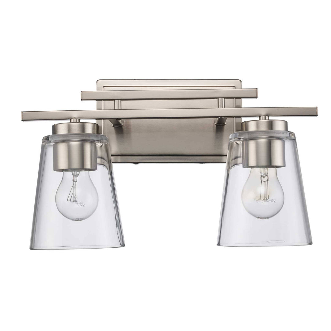 Trans Globe 2-Light Iris Wall Vanity Cl Trapered - Brushed Nickel