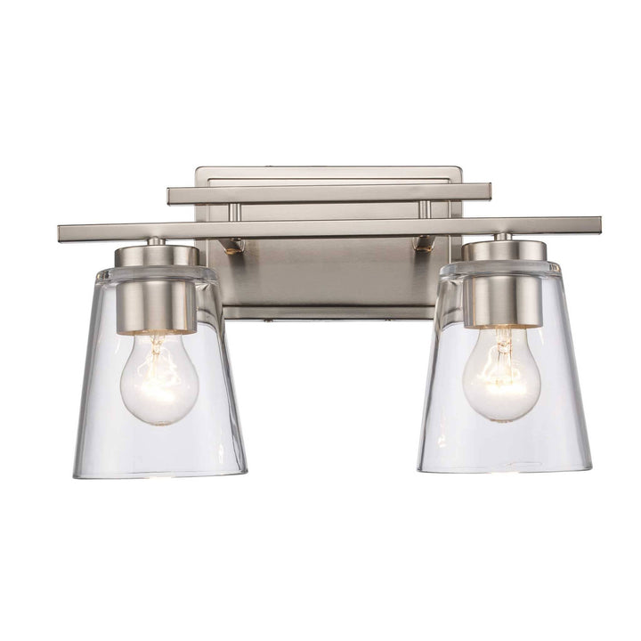 Trans Globe 2-Light Iris Wall Vanity Cl Trapered - Brushed Nickel