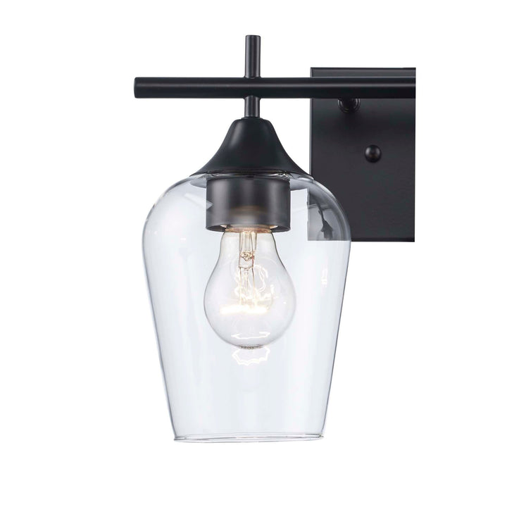 Trans Globe 2-Light Kieran Bath Wall Vanity Clear Tulip - Black