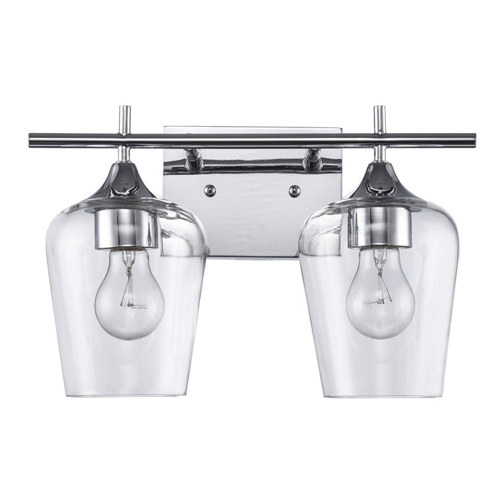 Trans Globe 2-Light Kieran Bath Wall Vanity Clear Tulip - Polished Chrome