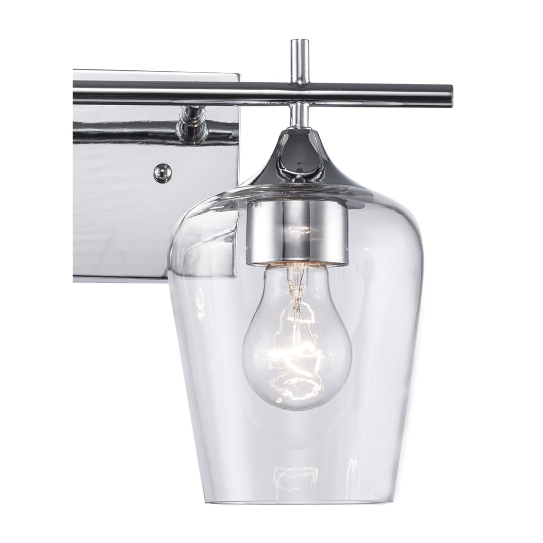 Trans Globe 2-Light Kieran Bath Wall Vanity Clear Tulip - Polished Chrome