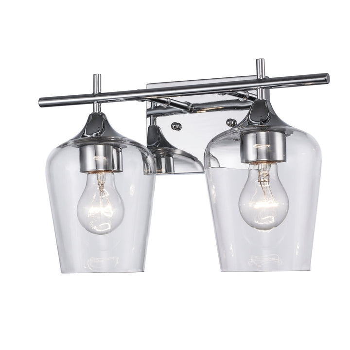 Trans Globe 2-Light Kieran Bath Wall Vanity Clear Tulip - Polished Chrome