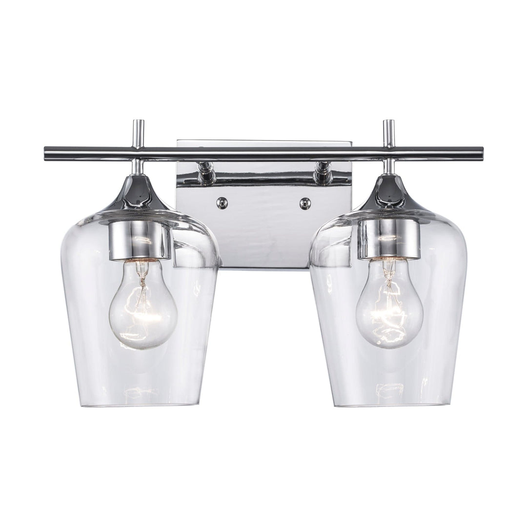 Trans Globe 2-Light Kieran Bath Wall Vanity Clear Tulip - Polished Chrome