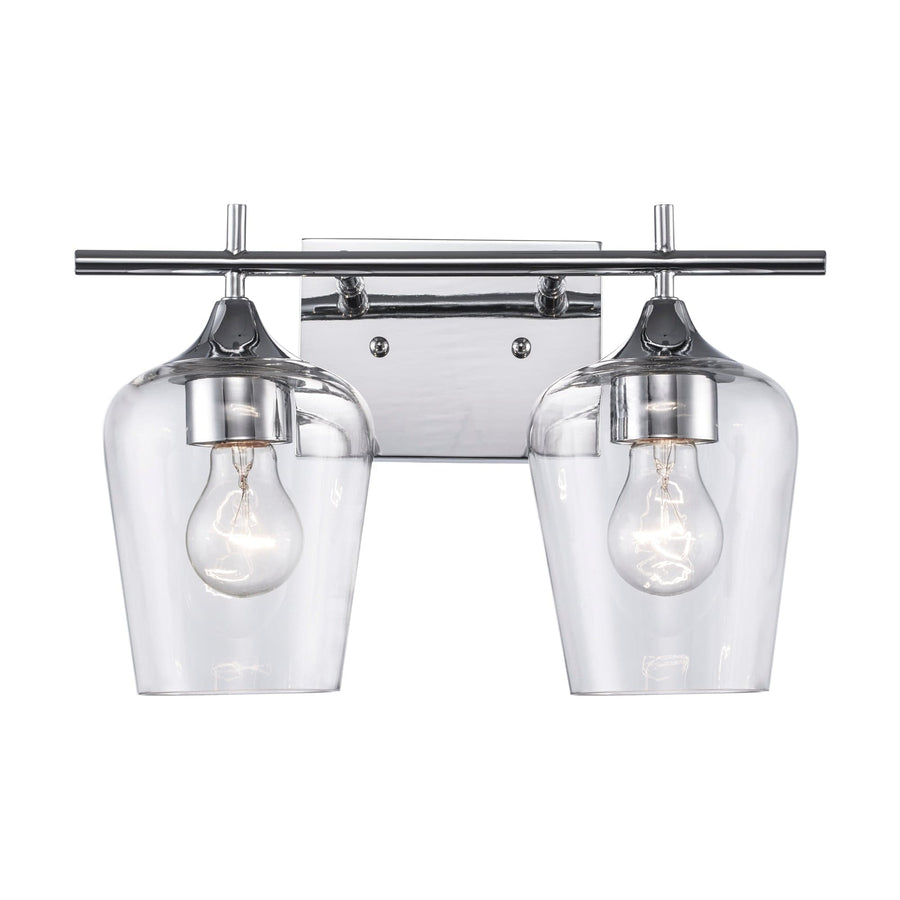 Trans Globe 2-Light Kieran Bath Wall Vanity Clear Tulip - Polished Chrome