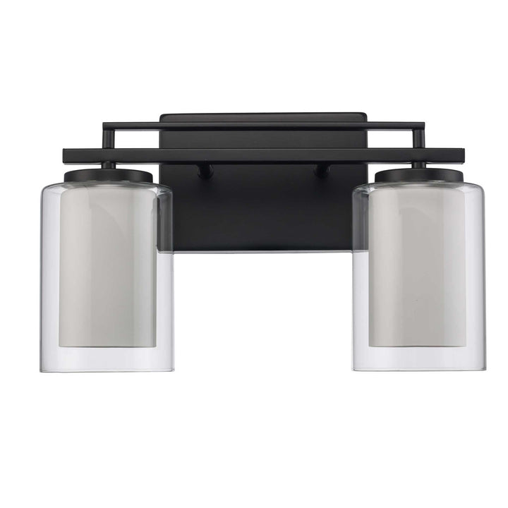 Trans Globe 2-Light Lisbon Vanity Glass Shade - Black