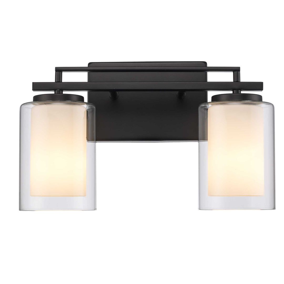 Trans Globe 2-Light Lisbon Vanity Glass Shade - Black