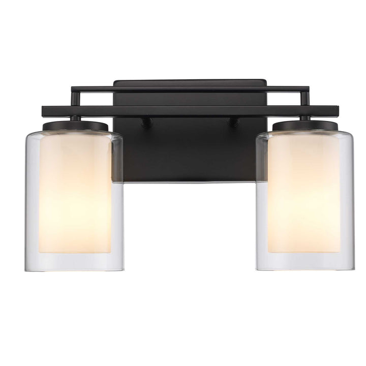 Trans Globe 2-Light Lisbon Vanity Glass Shade - Black