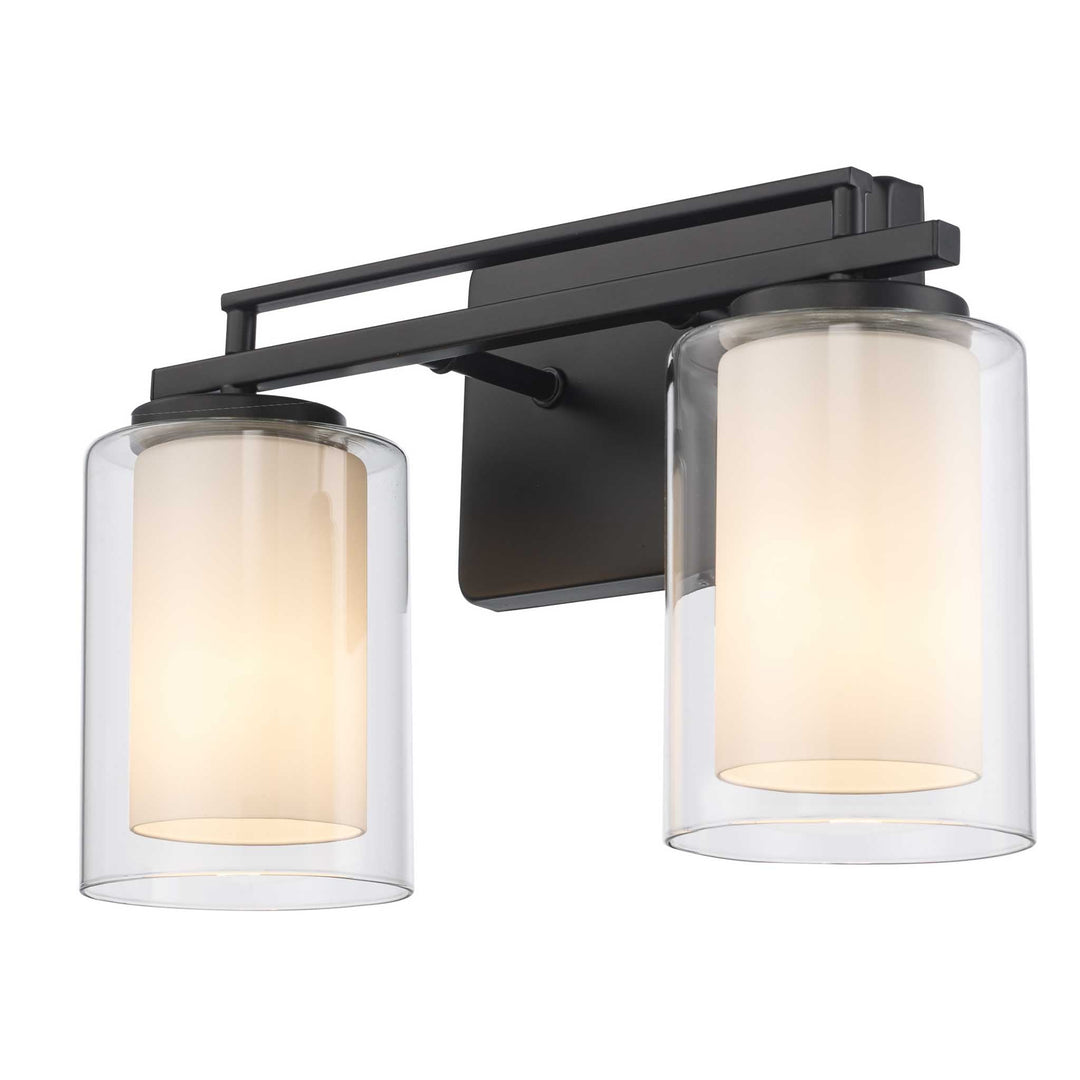 Trans Globe 2-Light Lisbon Vanity Glass Shade - Black