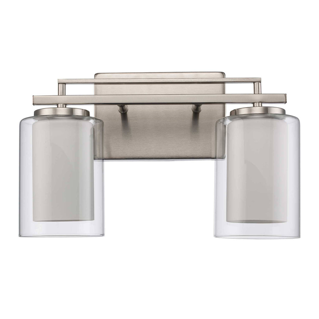 Trans Globe 2-Light Lisbon Vanity Glass Shade - Brushed Nickel