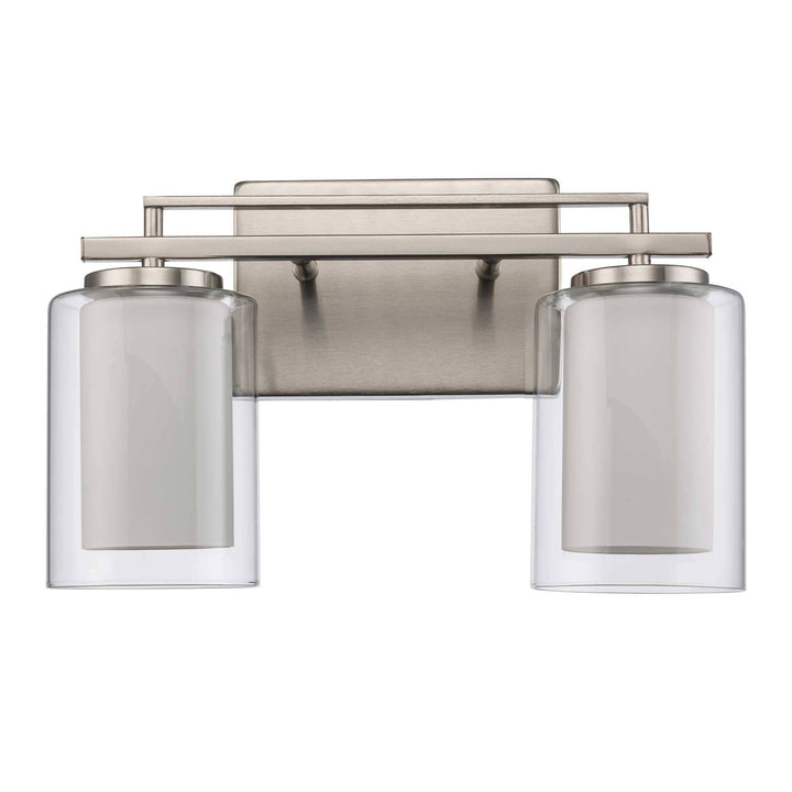 Trans Globe 2-Light Lisbon Vanity Glass Shade - Brushed Nickel