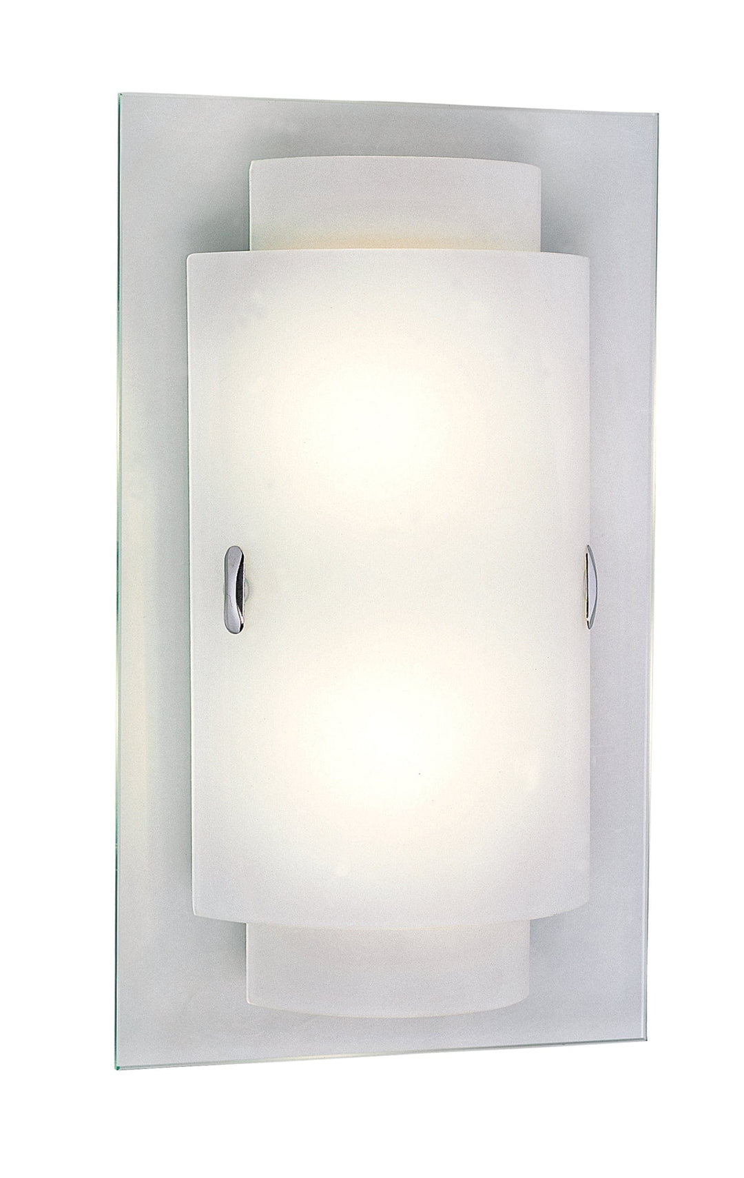 Trans Globe 2-Light Rectangular Indoor Contemporary Wall Sconce Light Double Glass -Polished Chrome