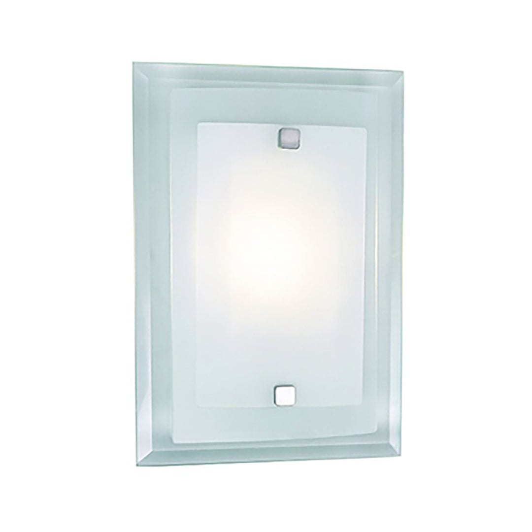 Trans Globe 2-Light Rectangular Indoor Contemporary Wall Sconce Light Double Glass -  Polished Chrome