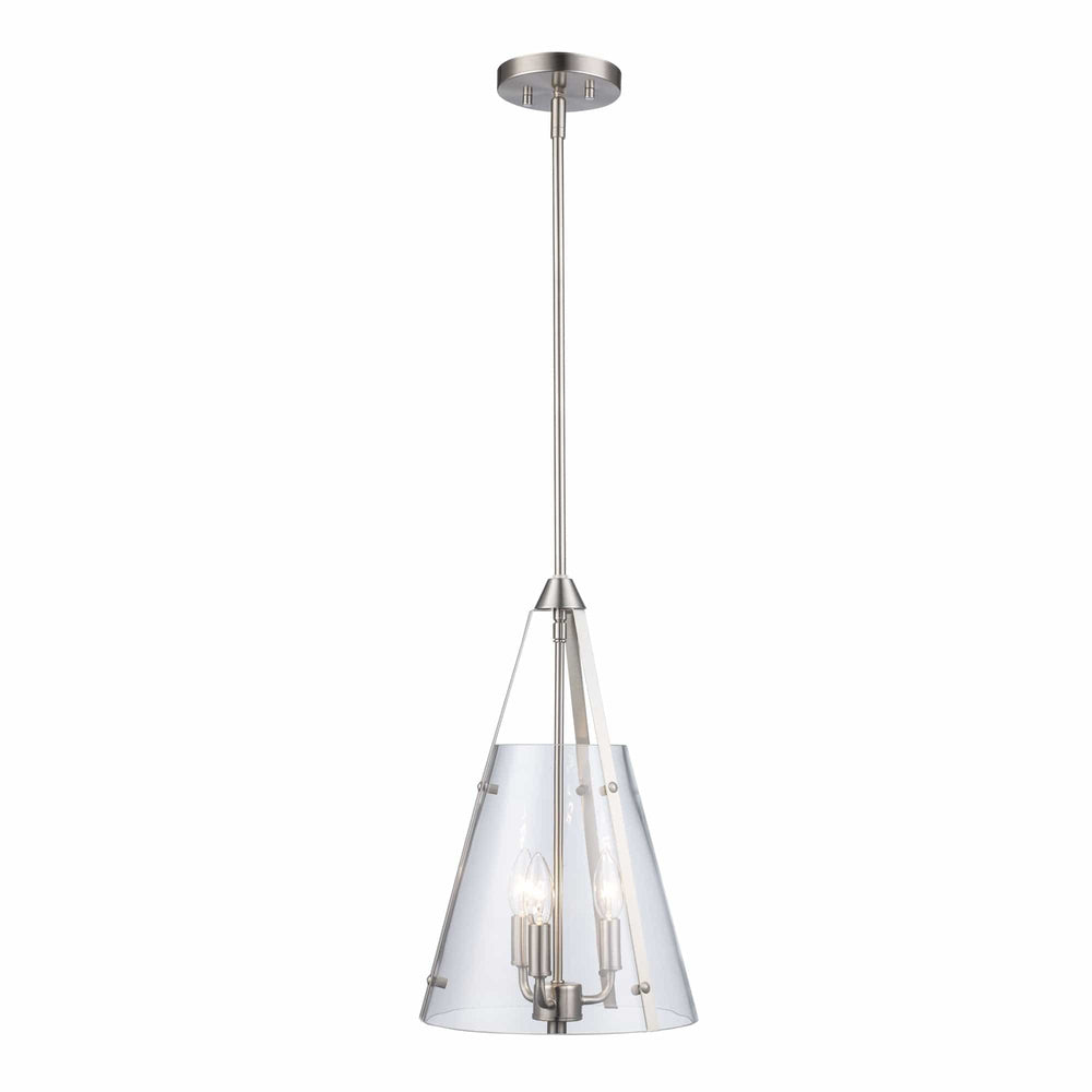 Trans Globe 3-Light Alivia Clear Tea Pee - Brushed Nickel