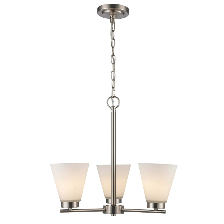 Trans Globe 3-light Fifer Chandelier - Brushed Nickel