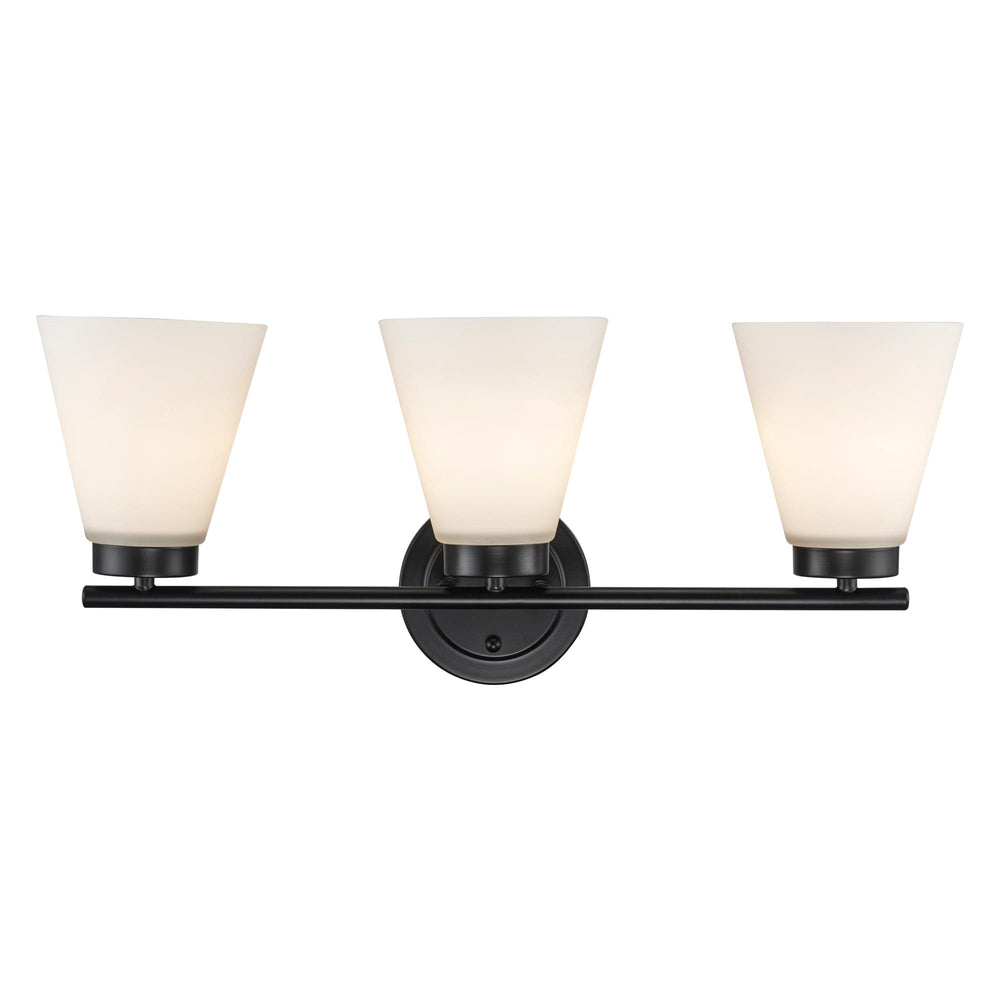 Trans Globe 3-light Fifer Vanity Flared Glass - Black