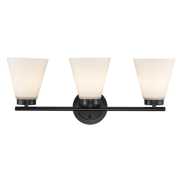Trans Globe 3-light Fifer Vanity Flared Glass - Black