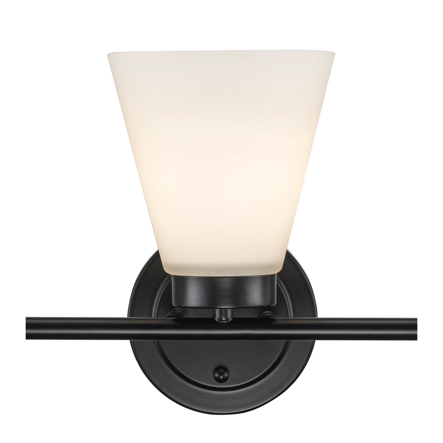 Trans Globe 3-light Fifer Vanity Flared Glass - Black