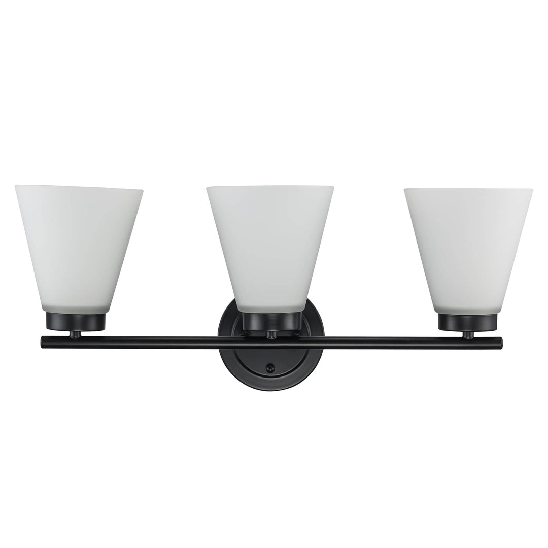 Trans Globe 3-light Fifer Vanity Flared Glass - Black