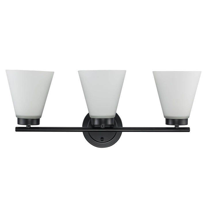 Trans Globe 3-light Fifer Vanity Flared Glass - Black
