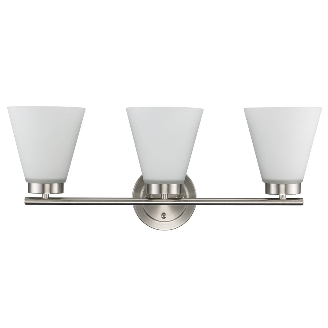 Trans Globe 3-light Fifer Vanity Flared Glass - Brushed Nickel