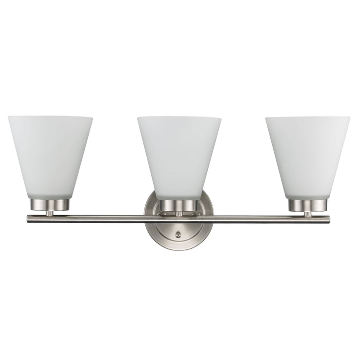 Trans Globe 3-light Fifer Vanity Flared Glass - Brushed Nickel