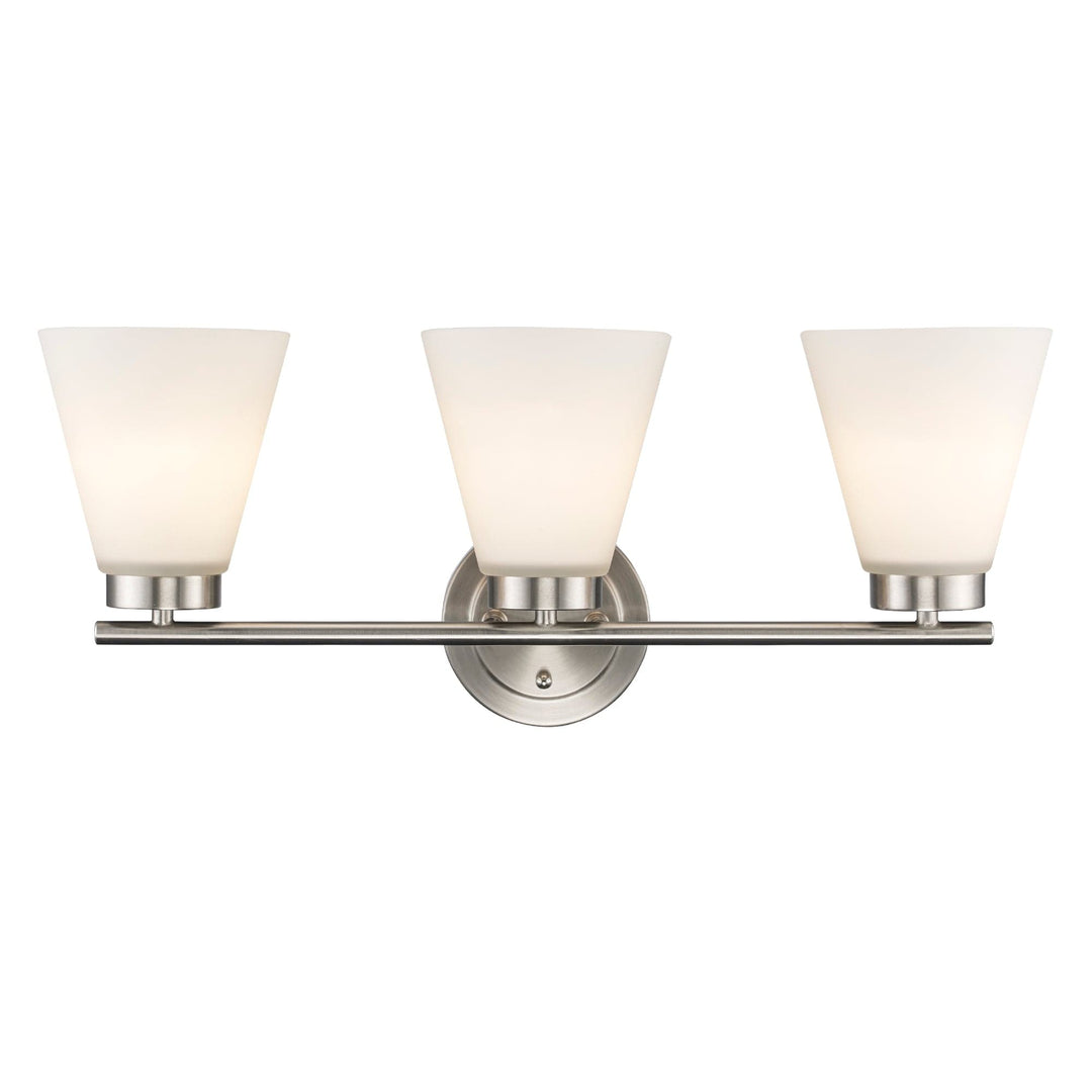 Trans Globe 3-light Fifer Vanity Flared Glass - Brushed Nickel