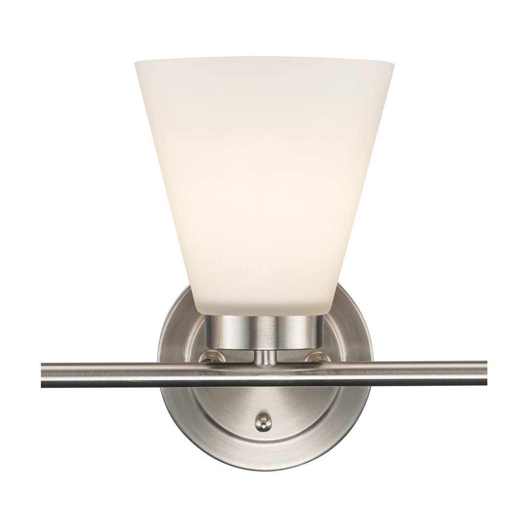 Trans Globe 3-light Fifer Vanity Flared Glass - Brushed Nickel