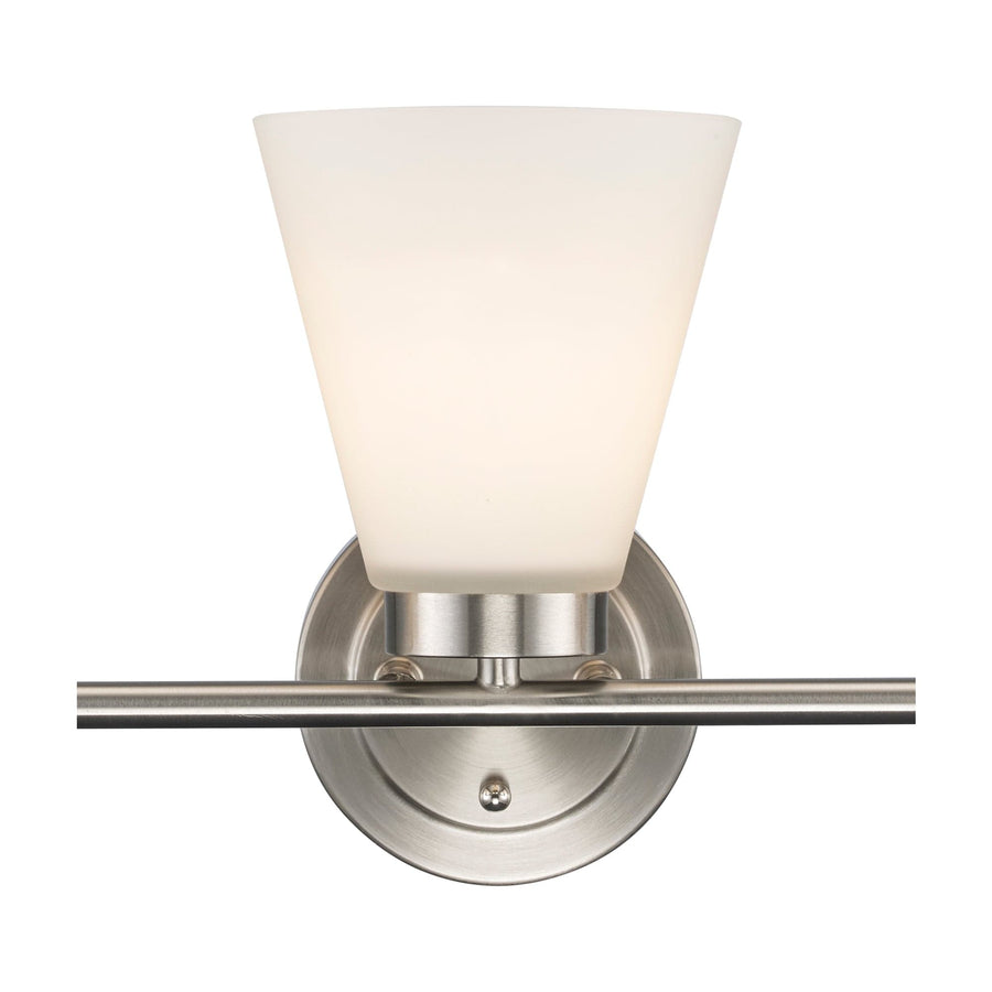 Trans Globe 3-light Fifer Vanity Flared Glass - Brushed Nickel